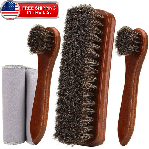 Piece horsehair shoe brush - horsehair,