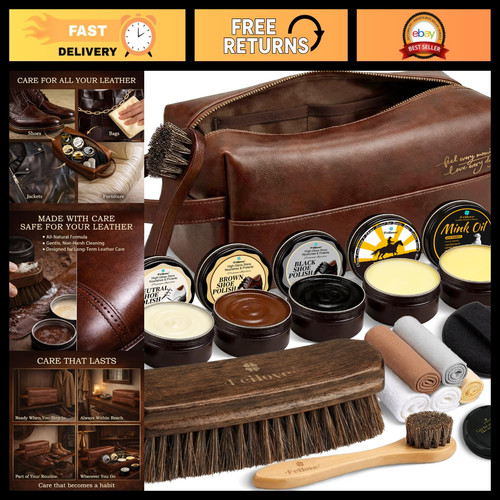 Leather shoe care kit - leather,