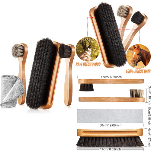Horsehair shoe shine - shoe, brush