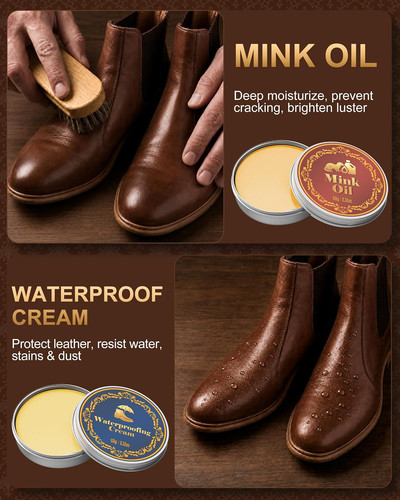 Leather shoe cleaning - cleaning, with