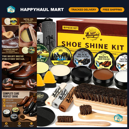 Leather shoe shine kit - leather,